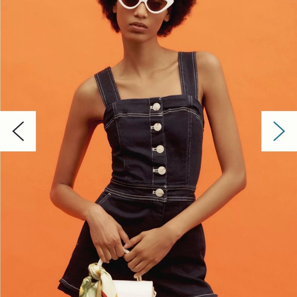 Maeve Black Denim Overalls